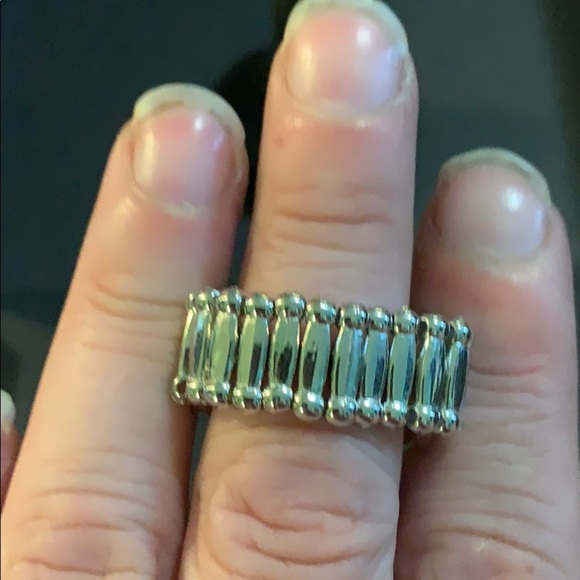 Rio Trip Green-Silver Stretchy Ring - Picture 3 of 3